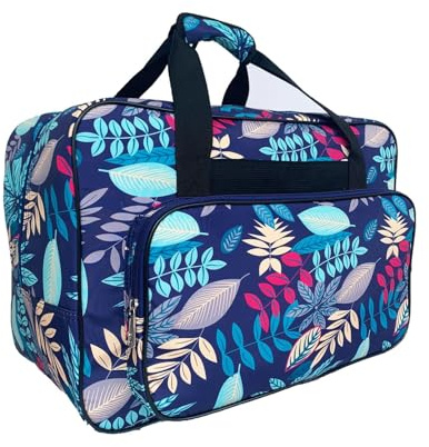 Sac robuste pour machine à coudre avec poignées renforcées pour un transport sûr et pratique de vos outils (bleu, 46 cm)
