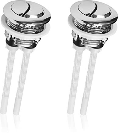 TSHAOUN 2 Piezas Pulsador Doble para Cisterna WC Botón Reemplazo de Doble Descarga 38 mm para Inodoro Botón de Tanque de Inodoro, Agua Accesorio de Inodoro para Baño Aseo Baño (38mm)