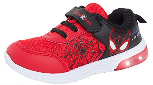 Marvel Jungen Spiderman leuchtende Turnschuhe Kinder blinkende Lichter Laufen Sport Skaterschuhe, rot, 27 EU