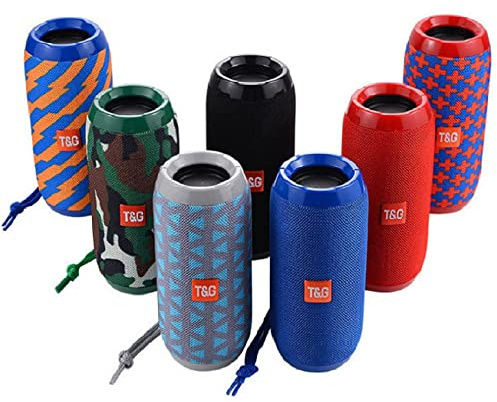 Altavoz Portátil Bluetooth Inalámbrico, Radio FM, Impermeable Recargable. | USB, AUX, TF y Micro SD. Batería 1200 mAh, hasta 4 horas de reproducción y alcance inalámbrico de 10 m. (Camuflaje)