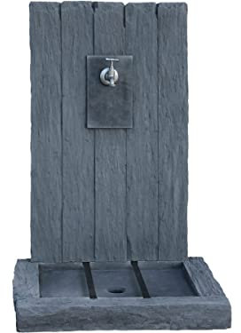 Fontaine Ardoise - en Pierre reconstituée - 59 x 44 x 87 cm - Gris