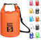 MORAINJAY 5L Wasserdichter Beutel, Orange Dry Bag 2L/5L/10L/15L/20L/25L/30L mit Verstellbarem Gurt, Schützt Telefon/Karte, Roll Top Wasserdichter Beutel Rucksack für Schwimmen/Rafting/Bootfahren