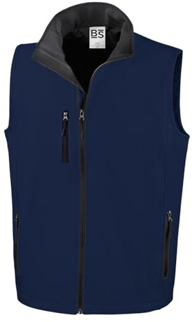 SADISRLS Gilet da lavoro in softshell micropile antivento impermeabile, senza maniche, calda con cerniera, multi tasche, per viaggio, tempo libero, Tg. S-3XL (IT, Testo, L, Regular, Regular, Blu)