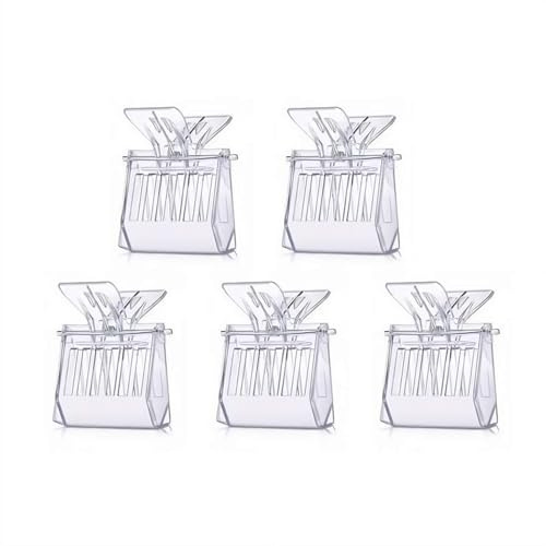 5 Pieces Queen Bee Cage Catcher Clips Plastic Queen Catching Tool Queen Catcher Queen Bee Catcher Queen Bee Cage Bee Queen Marking Catcher for Safely Capture and Store The Queen Bees, Transparent