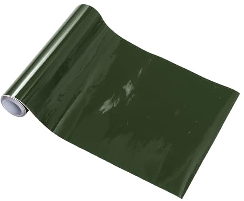 Motoforti Ljus armégrön skyddande bilfilm 15 x 152 cm/0,5 fot x 5 fot yttre interiör vinylhölje 5,5 mil PVC 1 st universal