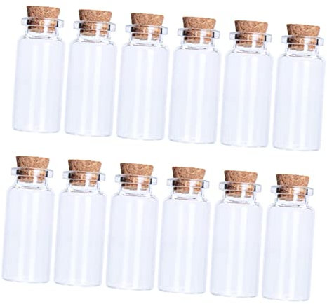 ULTECHNOVO 20pezzi Bottiglia Tappo Sughero Bottiglia Trasparente Barattolo Messaggio Barattolo