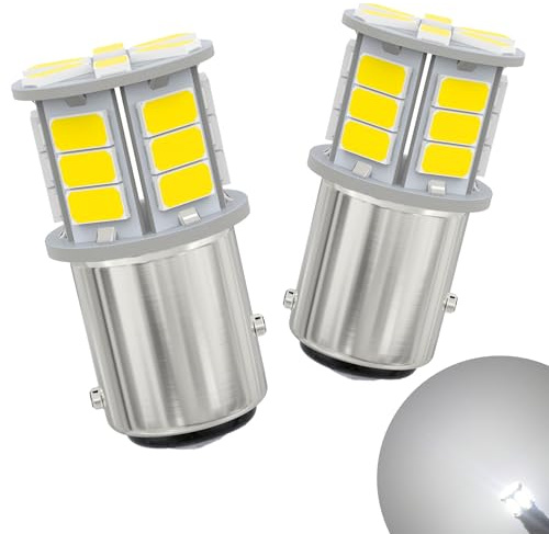 AGLINT 1157 BAY15D P21/5W LED Lampadine 12V-24V per Auto Luci di Stop Posteriori Freno Parcheggio Marcia DRL Diurne Luce 6500K Bianco 2Pcs