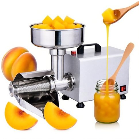 SIEEOUR Macchina per Macinare Pomodori Commerciale 450W, Passatutto Elettrico per Pomodori con Grande Imbuto, Pressa per Cibo in Acciaio Inossidabile 304 per Pomodori, per Fare Ketchup