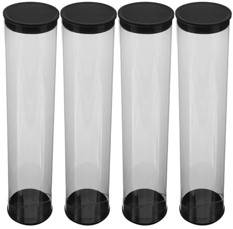 SOLUSTRE 4pcs Golf Ball Display Cylindrical Storage Tubes with Caps Pvc Container for Golf Ball Collection Antirolling Stability and Travel