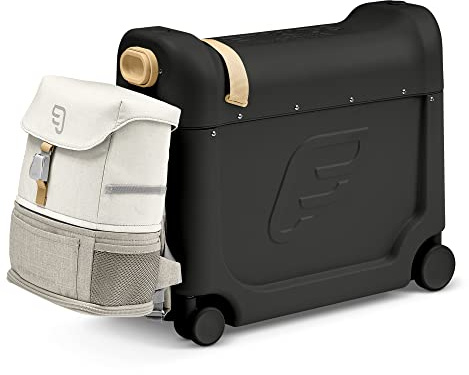 Stokke JetKids Travel Bundle, Nero - Include la valigia BedBox Ride-On e lo zaino - Ideale per bambini dai 2 ai 7 anni (fino a 35 kg)
