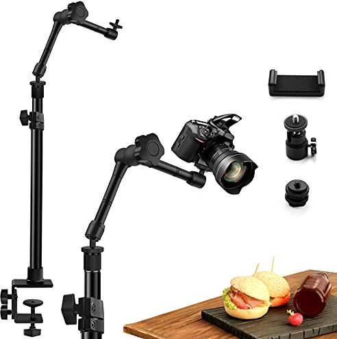 Obeamiu Kamera Tisch Lichtstativ Klemmstativ, 11'' Magic Arm mit 1/4 Schraubgewinde, 39-64,7cm Tischhalterung für Fotografie Streaming Video Aufnahme LED-Licht Mikrofon
