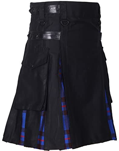 Hybird Utility kilt con cinturino in pelle da uomo, 54