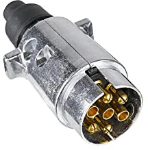 BEIJISTAR 7 Pin Trailer Metal Plug, 12V Waterproof 7 Pin Trailer Metal Plug Connector, for Truck RV Cars Boat Caravan (Aluminium Alloy)