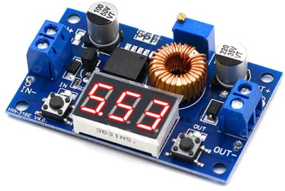 Fasizi Small DC Buck Voltage Converter Step Down Voltage Regulator Module Board 4-38V to 1.25-36V 5V/12V Adjustable Output Voltage Stabilizer Transformer