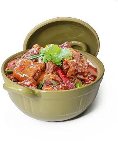Casserole Clay Pot Heat-resistant Premium Ceramic Bowls Lid Cooking Soup Crock French Onion (50 oz/1500ml)