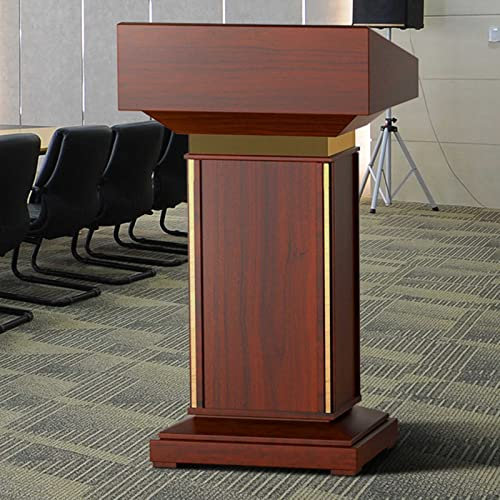 PeNbO Rednerpult-Podiumsständer, verdickter Podiumsständer aus Holz, für Kirchen, Empfangstheke mit geräumiger Schublade für Büro, Hotels, Schule, Seminare, Hochzeiten und Klassenzimmer (rot) (rot)