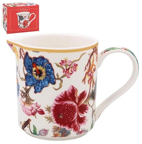 The Leonardo Collection Anthina Jug for All Types of Kitchen | Ceramic Jug for Multiple Use in The Kitchen | Beautiful Jug for Milk or Cream | Jugs for Everday Use
