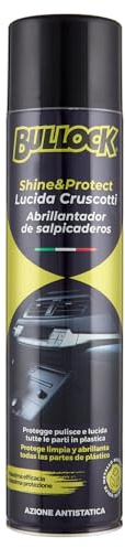 Bullock Car Care Fast Clean Superpulitore Tessuti – Spray Schiuma Attiva Smacchiante per Sedili, Moquette e Tappetini Auto, Pulizia Profonda e Igienizzante con Spazzola Integrata, Fresco Profumo 400ml