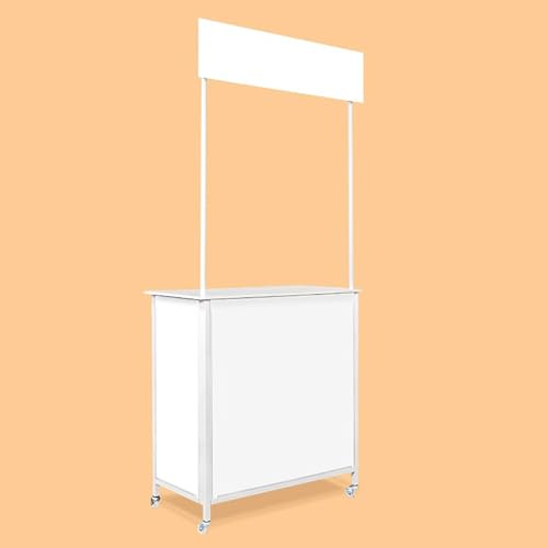 Bärbar Mässa Pop Up Podium Bord, Fällbara Reklam Räknare Bord Retail Bar Bord Utställning Reklam Display Banner Stand, Supermarket Tasting Table Reception Händelse skrivbord med förvaringspåse
