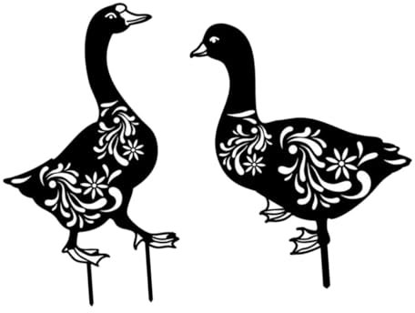 Toyvian 2 Pièces Piquet de Jardin Forme de Canard pour Décoration Extérieure Design Délicat pour Pelouse Cour et Allées