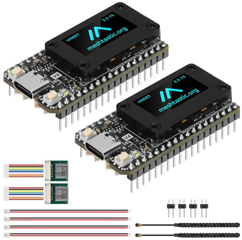 YELUFT 2 pezzi prebrasati ESP32 LoRa V4 scheda di sviluppo con modulo GNSS e antenna loRa 915 MHz, WiFi integrato Bluetooth SX1262 display OLED da 0,96 pollici, interfaccia di tipo C per tastiera a