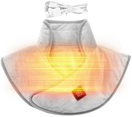 Bouillotte Cervicale Électrique,Écharpe Thermique USB pour Cou et Épaules - Chauffette Hivernale à 3 Niveaux de Chaleur,Maison Bureau Voiture Voyage Extérieur Road Trip Vacances
