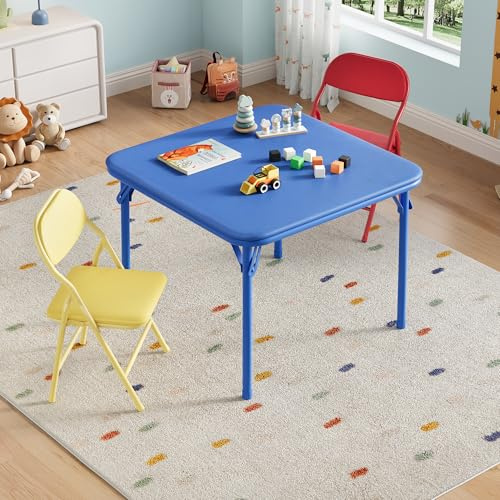 Aptliton 3-Piece Foldable Children's Activity Table & Chair Set, Lightweight Play Furniture for Toddlers with PU Leather Surface - Ideal for Dining, Crafts & Learning Activities