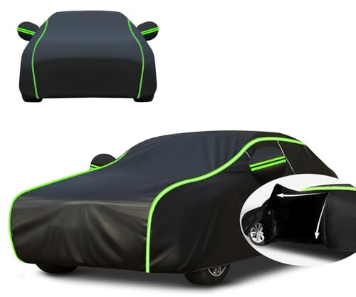 Telo Copriauto Impermeabile per Skoda Kodiaq 2016-2024,Telo Copri Auto Esterno Completo Copertura,AntiGraffio,con Cerniera E Cinghia Antivento(Nero)