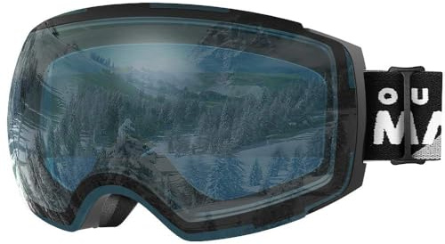 OutdoorMaster Skidglasögon PRO – ramlösa, utbytbara linser, 100 % UV400-skydd, snöglasögon för män och kvinnor