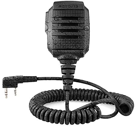 Retevis RS114 Funkgerät Lautsprecher Mikrofon IP54 Wasserdicht 2 Pin Kompatibel mit Walkie Talkie RT24 RT27 RT21 RT81 RT1 Baofeng BF-88E BF-888S UV-5R Tyhbelle Kenwood (1 Stück)