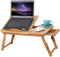 Laptoptisch aus Bambus, Betttisch Laptopständer Notebooktisch höhenverstellbar und faltbar 4 Tilt Angles Frühstückstablett Lapdesks mit Schublade für Schule Schlafzimmer oder Büro