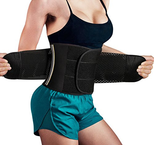 Junlan Guaina di Sudorazione Sauna Sport Cintura Addominale Donna Dimagrante Vita Trainer Dimagrante Pancia Piatta Nero L