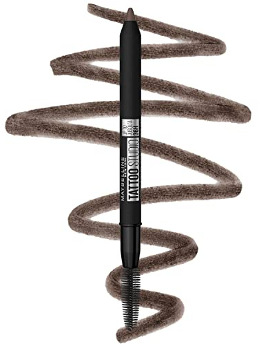 Maybelline TattooStudio Waterproof Eyebrow Pencil, Sharpenable, Longwear, Long Lasting, Pigmented Eyebrow Pencil for Defined Brows, Deep Brown, 1 Count