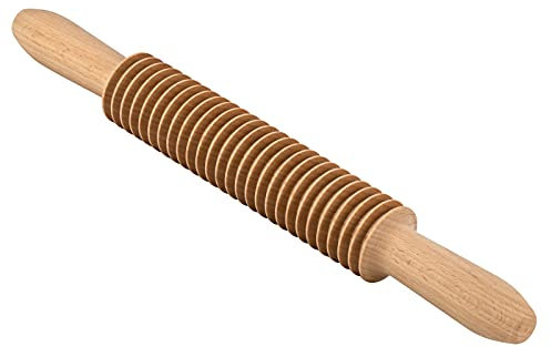 Beech Wood 5mm Tagliatelle Pasta Cutter Noodle Lattice Roller Docker Dough Cutter Wooden Rolling Pin Spaghetti Pasta Maker Beechwood Noodle Cutter Rolling Pin Kitchen Cooking Tools