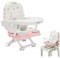 UBRAVOO Kinder Sitzerhöhung Stuhl, Kindersitzerhöhung Klappbar mit PU Kissen & Abnehmbarem Tablett für Kinder von 6 bis 36 Monaten (Pink Flamingos)