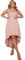 Chi Chi London Robe brodée à Ourlet Plongeant-Rose poudré Cocktail, 52 Grande Taille Femme