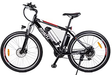 Myatu E-Bike 26'' Elektrofahrrad, 36V 10,4Ah Abnehmbarer Lithium-Ionen-Akku, 250W Motor, E-Mountainbike mit Einer Reichweite von bis zu 60 Kilometern und Shimano 21