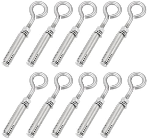 QUARKZMAN 10uds M6 304 Inoxidable Acero Expansión Cáncamo Cerrado Gancho Expansión Perno Tornillo Hormigón Cáncamo para Pared Techo Concreto Mampostería