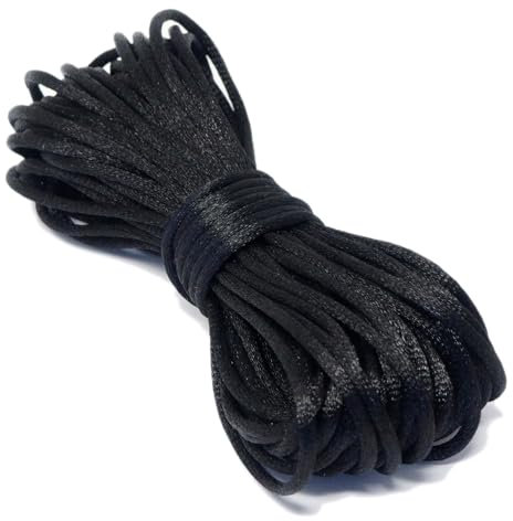 Cordón Cuerda Hilo Cola de Ratón Satinado Material para Abalorios Manualidades Bricolaje Trabajos Manuales Bisuteria Kumihimo Rat Tail Cord 10 Metros Ancho 2 mm