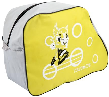 JUMPLAWN Bolsa para Patines de Hielo y Línea de Tela Oxford Amarilla, Fácil de Usar y Limpiar para Uso Diario Aire Libre