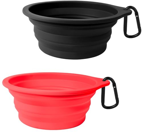 PetBonus Gamelle Pliable Silicone pour Chien, Bols d’Eau Voyage pour Chiens | 600ml, sans BPA, lavable lave-vaisselle, bol extensible et portable pour chats et chiens, gamelle pour nourriture et camping