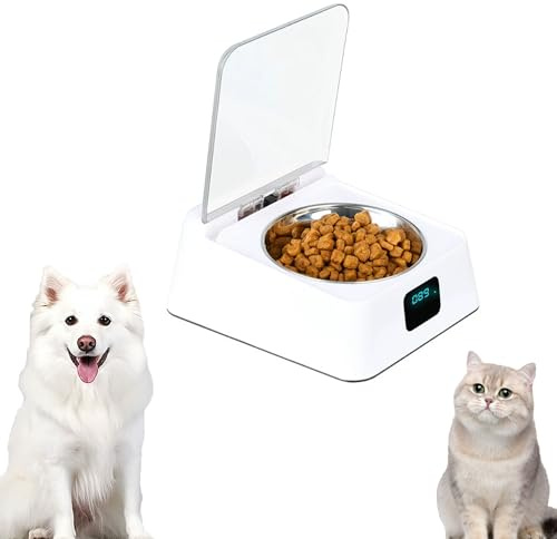 Distributeur Automatique de Nourriture pour Chats et Chiens – Capteur Infrarouge Intelligent pour Alimentation Sèche/Humide (350ml) avec Bol en Acier Inoxydable – Pratique pour Petits/Moyens Animaux
