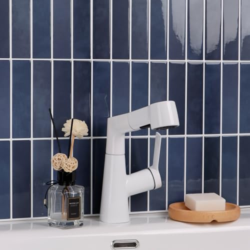WoStick Blue Self Adhesive Wall Tiles, 3D Stick on Tiles Kitchen, Easy Clean Peel and Stick Wall Tile for Home Decor and Renovation, 28x22cm 10sheets