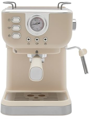 Beaudreaul Máquina de café espresso 20 bar, 1050 W, cafetera espresso de 1,5 l, compacta con espumador de leche, para casa, oficina, cafés y hoteles, etc