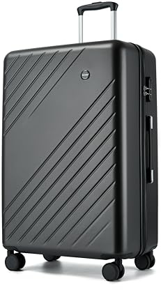 Kono Large Suitcase, Lightweight ABS+PC Hard Shell Luggage with 4 Wheels | ABS+PC hard shell, 4 wheels, 3-digit combination lock, for family holidays, longer trips and check-in travel， grey