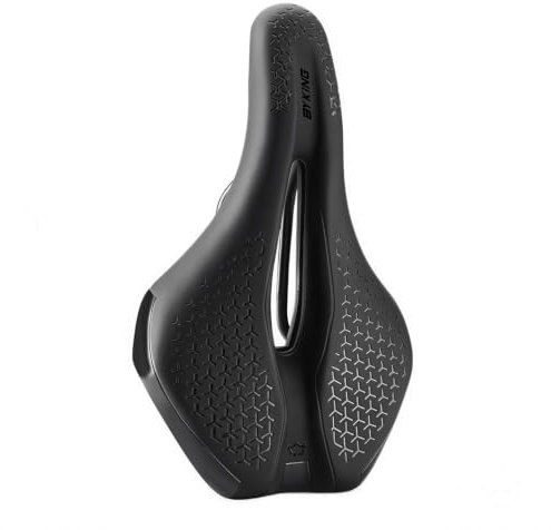 BYKING Road Bike Saddle – Lightweight Comfortable Bicycle Seat with Foam Padding, Waterproof Leather Surface, Lightweight Universal Bike Seat for MTB, Road, Hybrid & Gravel