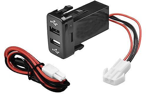 BOOMBOOST 2.1A Dual USB Socket Charger Power Adapter Car Portable Charger Socket Fast Charge Waterproof Compatible for TOYOTA(VIGO)
