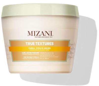 Mizani Crema de Rizos Definidos, Crema Capilar Hidratante para Peinar sin Esfuerzo, Enriquecida con Aceites de Oliva, Coco y Marula, Sin Parabenos ni Cera, True Textures, 250ml