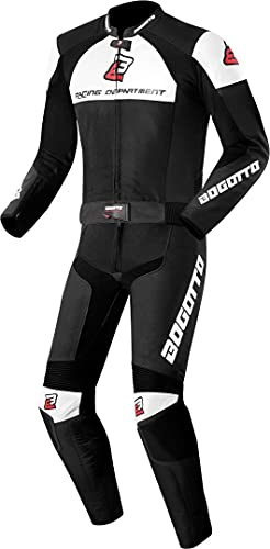 Bogotto Losail wo stycke motorcykel läder kostym, schwarz/weiß, 54