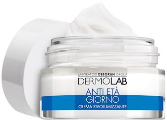 Dermolab - Crema Viso Giorno Antiage Rivolumizzante per Tutti i Tipi di Pelle, con Pool di Acido Ialuronico, Effetto Filler Tonificante, Leviga le Rughe, Dermatologicamente Testato, SPF 10, 50 ml